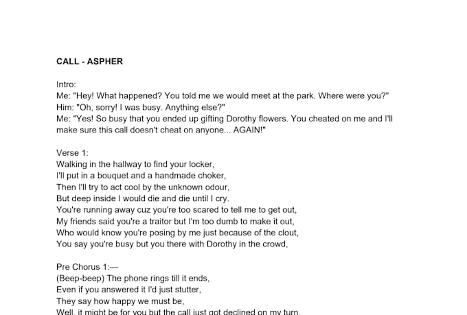 write your song lyrics